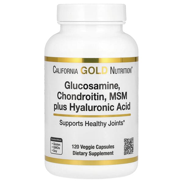 California Gold Nutrition, Glucosamine, Chondroitin, MSM Plus Hyaluronic Acid, 120 Veggie Caps