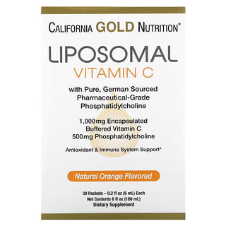 California Gold Nutrition, Liposomal Vitamin C, liposomales Vitamin C, 1.000 mg, 30 Päckchen, je 6 ml (0,2 fl. oz.)