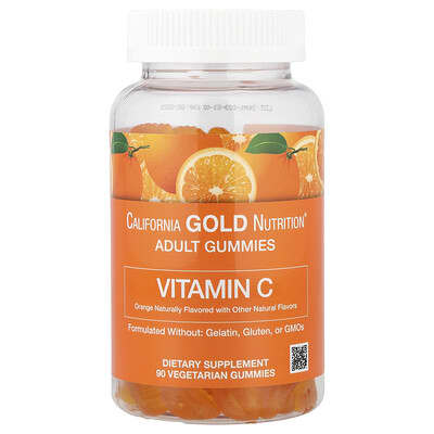 California Gold Nutrition, Vitamin C Gummies with Vitamin A from 100% Beta-Carotene, Orange, 90 Vegetarian Gummies California Gold Nutrition, Vitamin C Gummies with Vitamin A from 100% Beta-Carotene, Orange, 90 Vegetarian Gummies