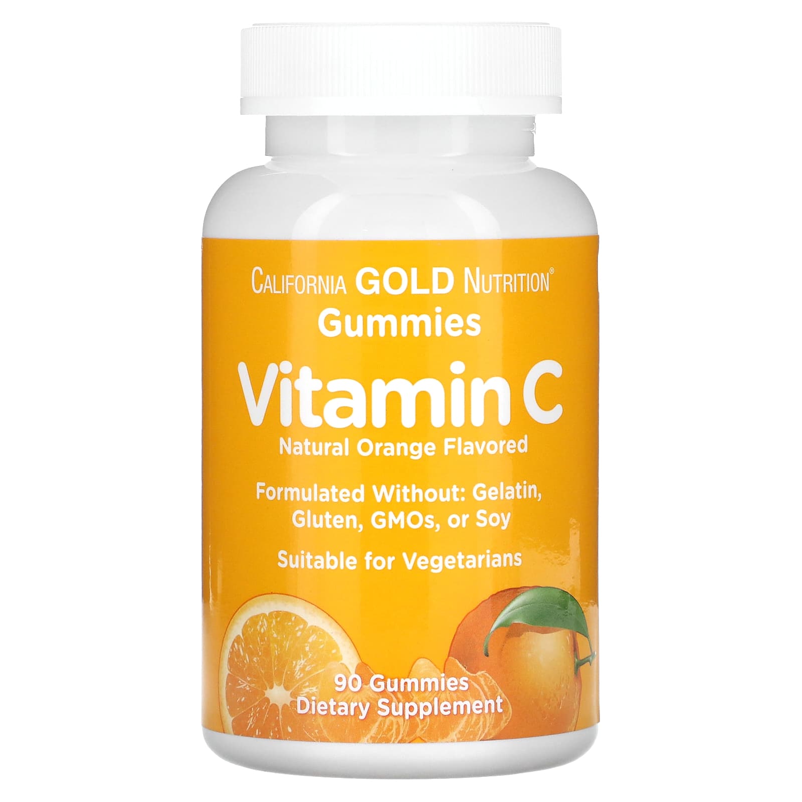 California Gold Nutrition, 비타민C 구미젤리, 천연 오렌지 향, 젤라틴 무함유, 구미젤리 90