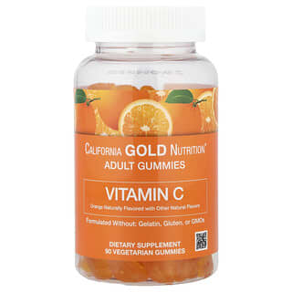 California Gold Nutrition, Gomas de Vitamina C com Vitamina A de 100% Betacaroteno, 90 Gomas Vegetarianas