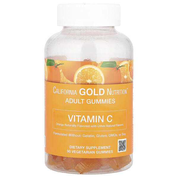 California Gold Nutrition, 維生素 C 軟糖，250 毫克，含來自全 β-胡蘿卜素的維生素 A，90 粒素食軟糖