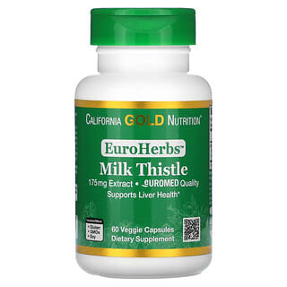 California Gold Nutrition, Milk Thistle Extract, EuroHerbs, European Quality, 175 mg, 60 Veggie Capsules