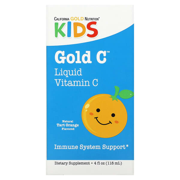 California Gold Nutrition, KIDS Gold C, Liquid Vitamin C, Tart Orange Flavor, 4 fl oz (118 ml)