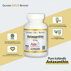 California Gold Nutrition, アスタキサンチン、AstaLif（アスタリフ）純アイスランド産、12mg、植物性ソフトジェル30粒