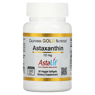 California Gold Nutrition, астаксантин, чистый исландский продукт AstaLif, 12 мг, 30 растительных мягких таблеток