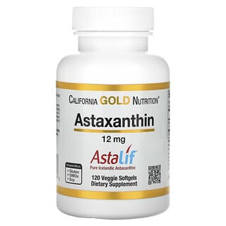 California Gold Nutrition, AstaLif, Astaxantina Islandesa Pura, 12 mg, 120 Cápsulas Softgel Vegetais