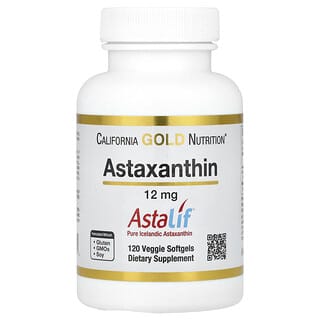 California Gold Nutrition, AstaLif, Astaxantina Islandesa Pura, 12 mg, 120 Cápsulas Softgel Vegetais