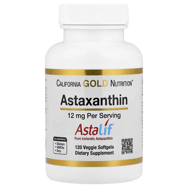 California Gold Nutrition Astaxanthin, Astalif® Pure Icelandic, 12 mg, 120 Veggie Softgels