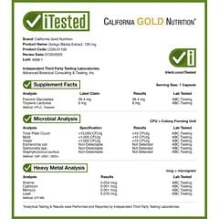 California Gold Nutrition, 飞蛾叶提取物，欧洲草本，欧洲质量，120 毫克，60 粒素食胶囊