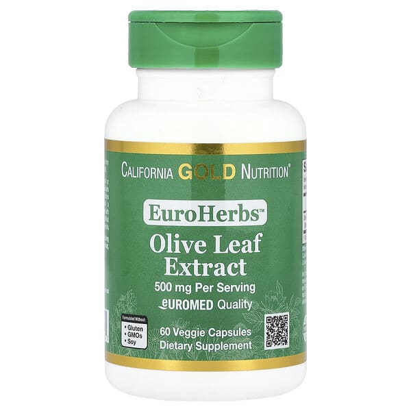 EuroHerbs™, 올리브 잎추출물, EuroMed 품질, 500mg