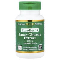 California Gold Nutrition, EuroHerbs®, extract de panax ginseng, calitate Euromed, 250 mg, 60 de capsule vegetale