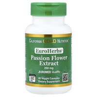 California Gold Nutrition, EuroHerbs®, Passion Flower Extract, Euromed Quality, 250 mg, 60 Veggie Capsules