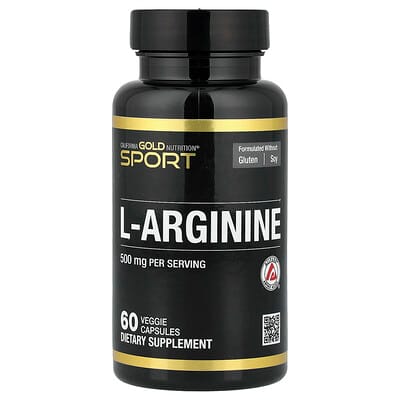 California Gold Nutrition, L-Arginine, 500 mg, 60 Veg Capsules