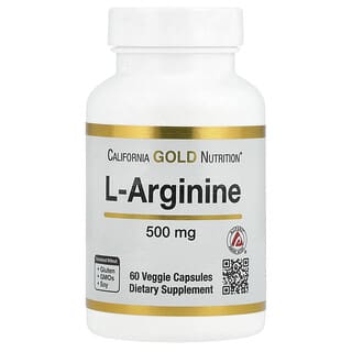 California Gold Nutrition, L-arginina, 500 mg, 60 cápsulas vegetales
