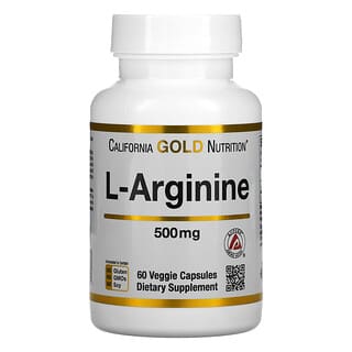 California Gold Nutrition, L-Arginina, AjiPure, 500 mg, 60 Cápsulas Vegetais 