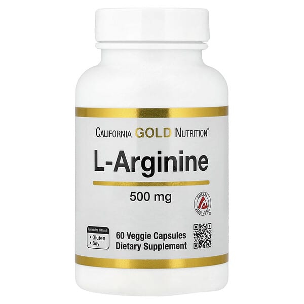 California Gold Nutrition, l-아르기닌, 500mg, 베지 캡슐 60정