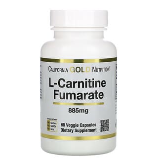 California Gold Nutrition, Fumarato de L-carnitina, 885 mg, 60 cápsulas vegetales
