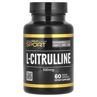 California Gold Nutrition, Sport, L-цитруллин, Kyowa Hakko, 500 мг, 60 растительных капсул
