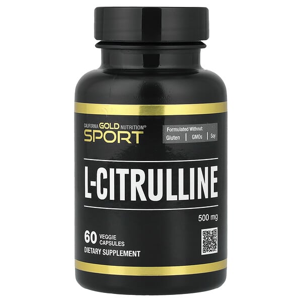 California Gold Nutrition, Sport, L-Citrulline, Kyowa Hakko, 500 mg, 60 Veggie Capsules — product photo 1