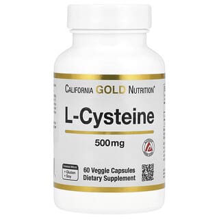 California Gold Nutrition, L-cisteína, AjiPure®, 500 mg, 60 cápsulas vegetales