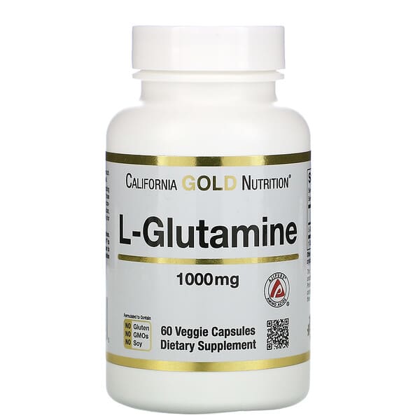 California Gold Nutrition, L-グルタミン、AjiPure、1000 mg、60ベジカプセル