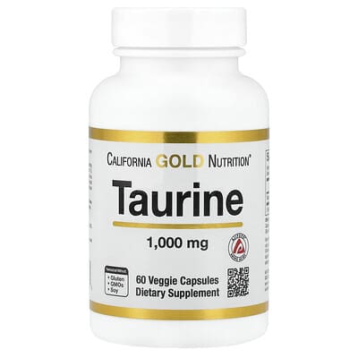 California Gold Nutrition, Taurine, 1,000 mg, 60 Vegetarian Capsules