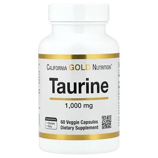 California Gold Nutrition, Taurină, 1.000 mg, 60 capsule vegetale
