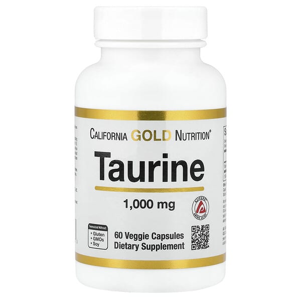 California Gold Nutrition Taurine, 1,000 mg, 60 Veggie Capsules