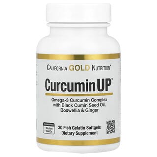 California Gold Nutrition, CurcuminUP, Complexe à la curcumine et aux omégas-3, Soutien de la mobilité et du confort des articulations, 30 capsules à enveloppe molle à base de gélatine de poisson