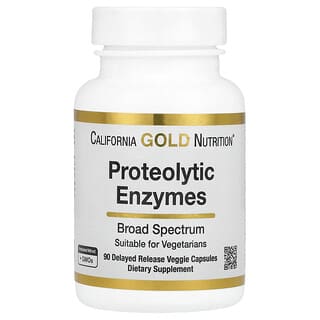 California Gold Nutrition, Enzymes protéolytiques, Large spectre, 90 capsules végétariennes à libération retardée