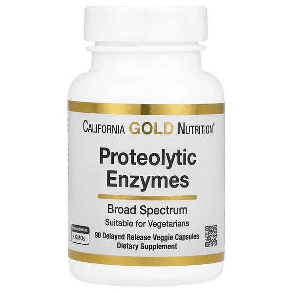 California Gold Nutrition, Proteolytic Enzymes, 90 Delayed Release Veggie Capsules