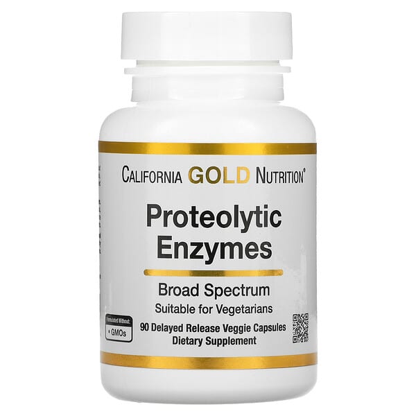 California Gold Nutrition, Proteolytic Enzymes, 90 Delayed Release Veggie Capsules