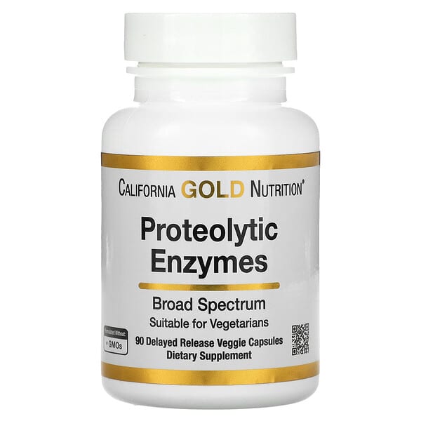 California Gold Nutrition, Proteolytic Enzymes, 90 Delayed Release Veggie Capsules