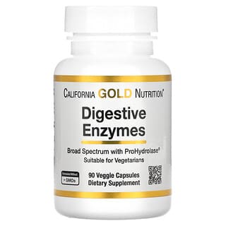 California Gold Nutrition, Enzymes digestives, Large spectre, 90 capsules végétariennes