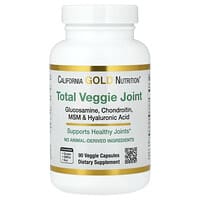California Gold Nutrition, Totale veggie gewrichtsondersteuning met glucosamine, chondroïtine, MSM en hyaluronzuur, 90 vegetarische capsules