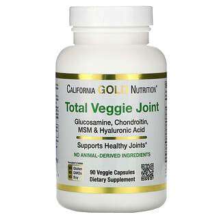 California Gold Nutrition, Растительная добавка для здоровья суставов, глюкозамин, хондроитин, МСМ и гиалуроновая кислота для вегетарианцев, 90 растительных капсул