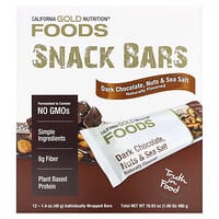 California Gold Nutrition, Foods, Dark Chocolate, Nuts, & Sea Salt Snack Bars, 12 Bars, 1.4 oz (40 g) Each