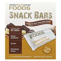 California Gold Nutrition, Foods, Barritas de maní con trozos de chocolate amargo, 12 Barritas, 40 g (1,4 oz) cada una