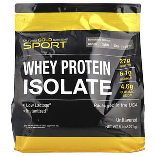 California Gold Nutrition, Sport, Whey Protein Isolate, Molkenproteinisolat, geschmacksneutral, 2,27 kg (5 lbs.)