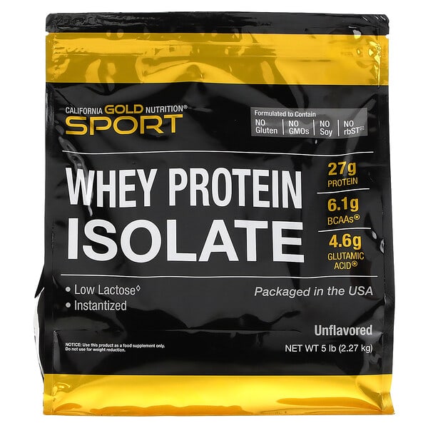 California Gold Nutrition, SPORT - Whey Protein Isolate, Unflavored, 5 lb