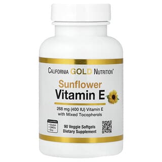 California Gold Nutrition, Sunflower Vitamin E with Mixed Tocopherols, 400 IU, 90 Veggie Softgels