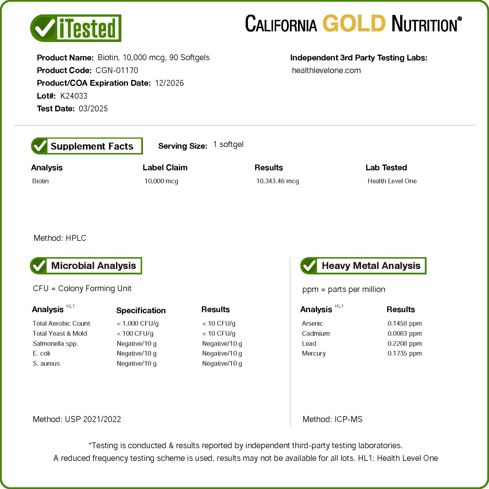 California Gold Nutrition, 生物維他命,10,000 微克,90 粒素食軟凝膠