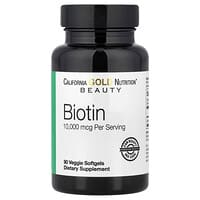 California Gold Nutrition, ביוטין, 10,000 מק"ג, 90 כמוסות רכות צמחוניות