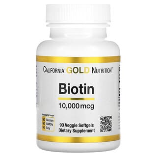 California Gold Nutrition, Biotin, 10,000 mcg, 90 Softgels