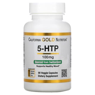 California Gold Nutrition, 5-HTP, Bonne humeur, Extrait de Griffonia simplicifolia provenant de Suisse, 100 mg, 90 capsules végétales