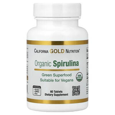 California Gold Nutrition, Organic Spirulina, 60 Tablets (500 mg Each Tablet)