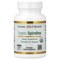 California Gold Nutrition, Spirulina Organik, 60 Tablet (500 mg setiap Tablet)