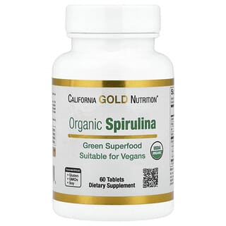 California Gold Nutrition, Organska spirulina s fikocijaninom i klorofilom, 60 tableta (500 mg po tableti)