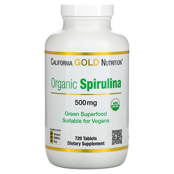 California Gold Nutrition, オーガニックのスピルリナ、USDA認証、500 mg、720錠